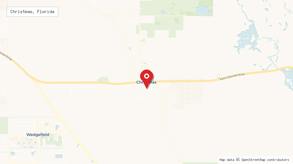 Street map of Christmas, Florida with location pin
