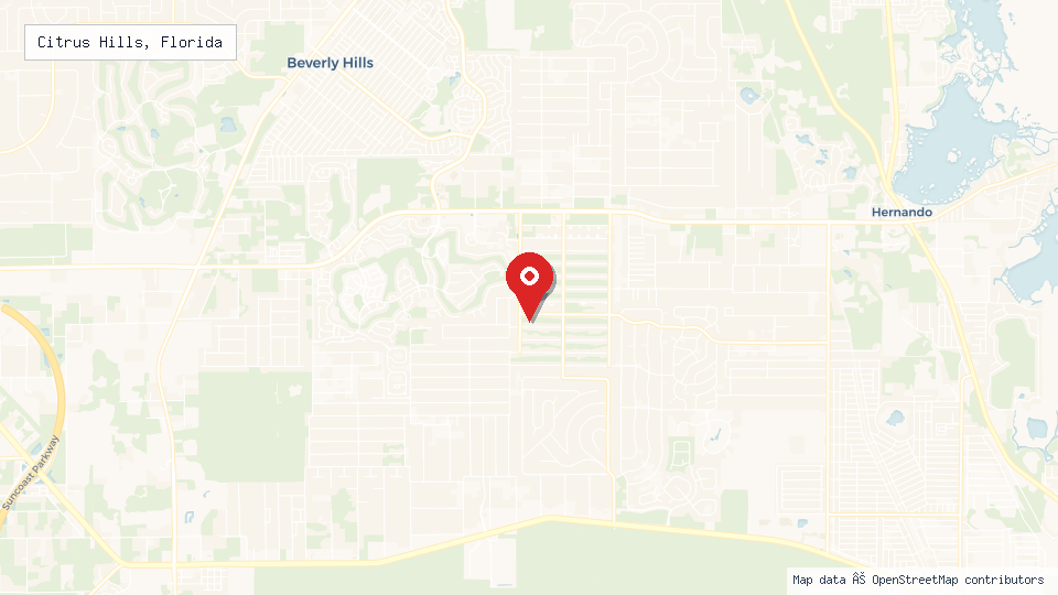 Street map of Citrus Hills, Florida with location pin