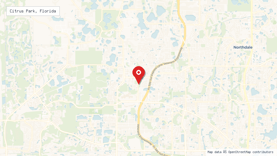 Street map of Citrus Park, Florida with location pin