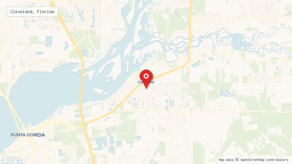 Street map of Cleveland, Florida with location pin
