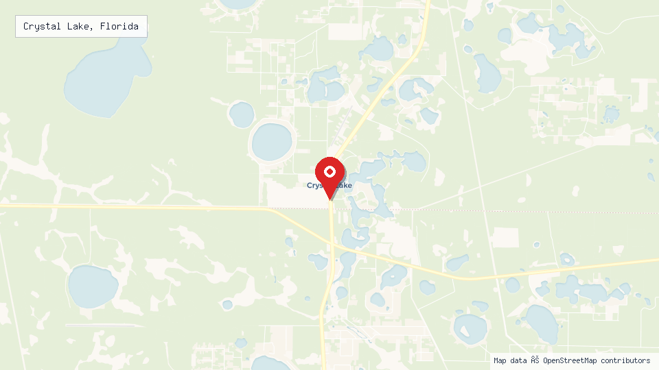 Street map of Crystal Lake, Florida with location pin