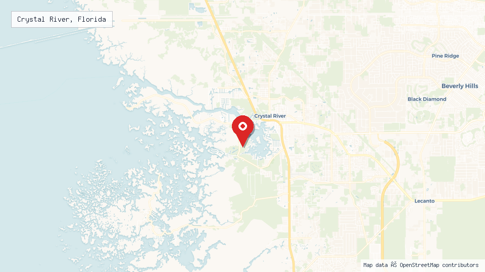 Street map of Crystal River, Florida with location pin