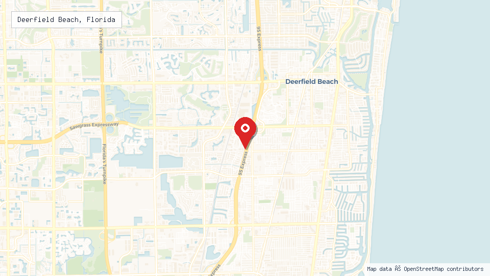 Street map of Deerfield Beach, Florida with location pin