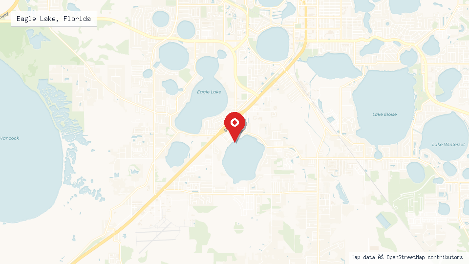 Street map of Eagle Lake, Florida with location pin