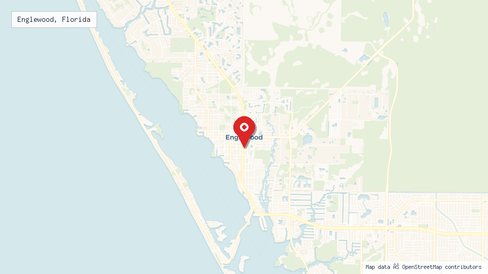 Street map of Englewood, Florida with location pin