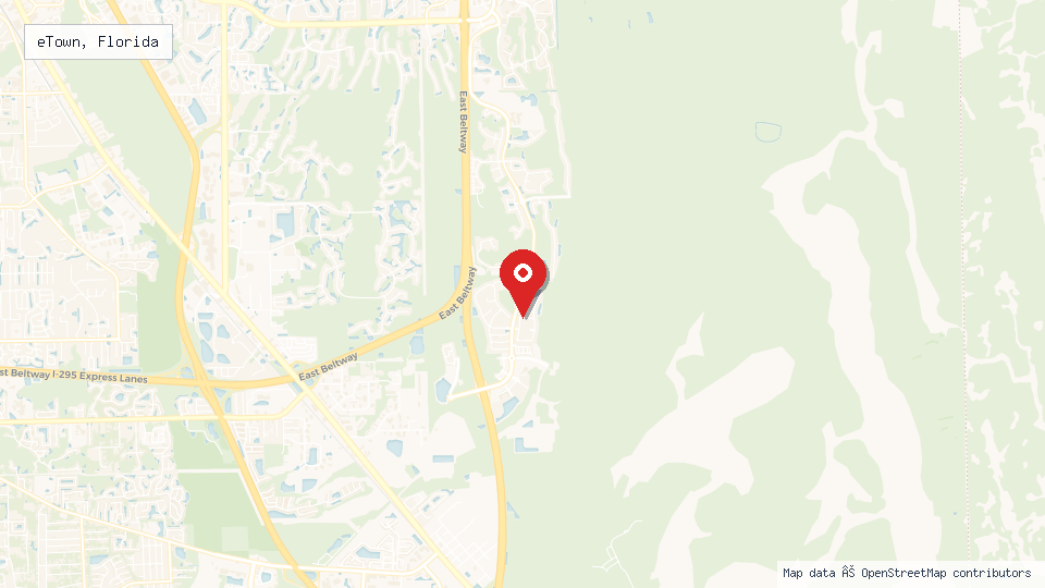 Street map of eTown, Florida with location pin