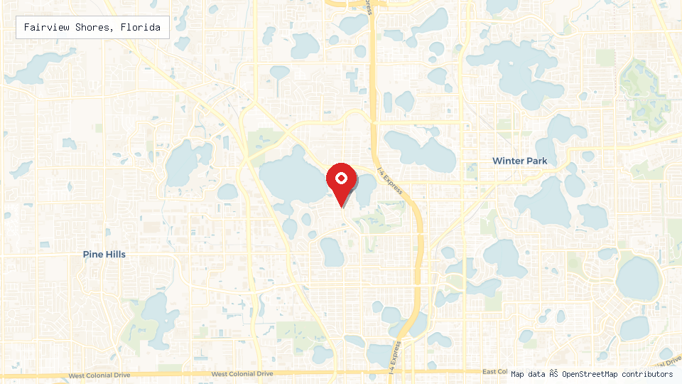 Street map of Fairview Shores, Florida with location pin