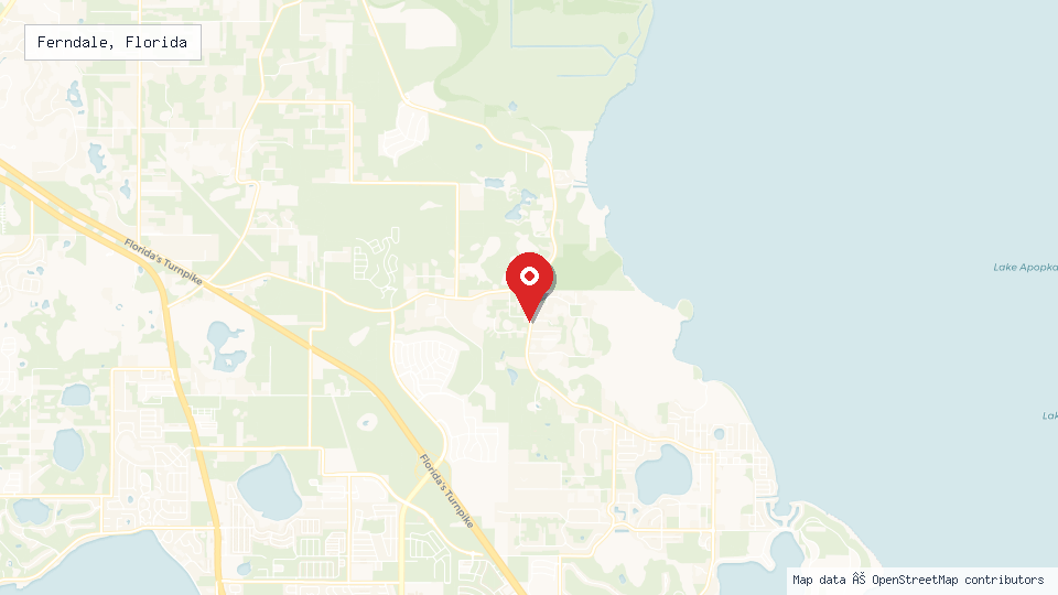 Street map of Ferndale, Florida with location pin