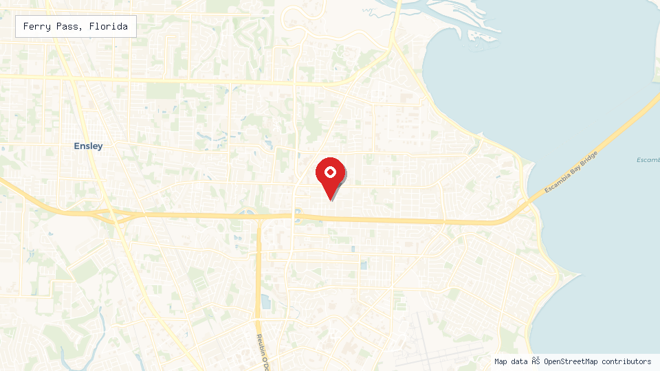 Street map of Ferry Pass, Florida with location pin