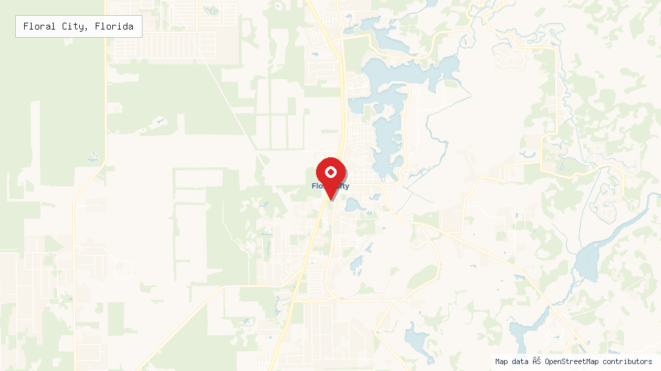 Street map of Floral City, Florida with location pin