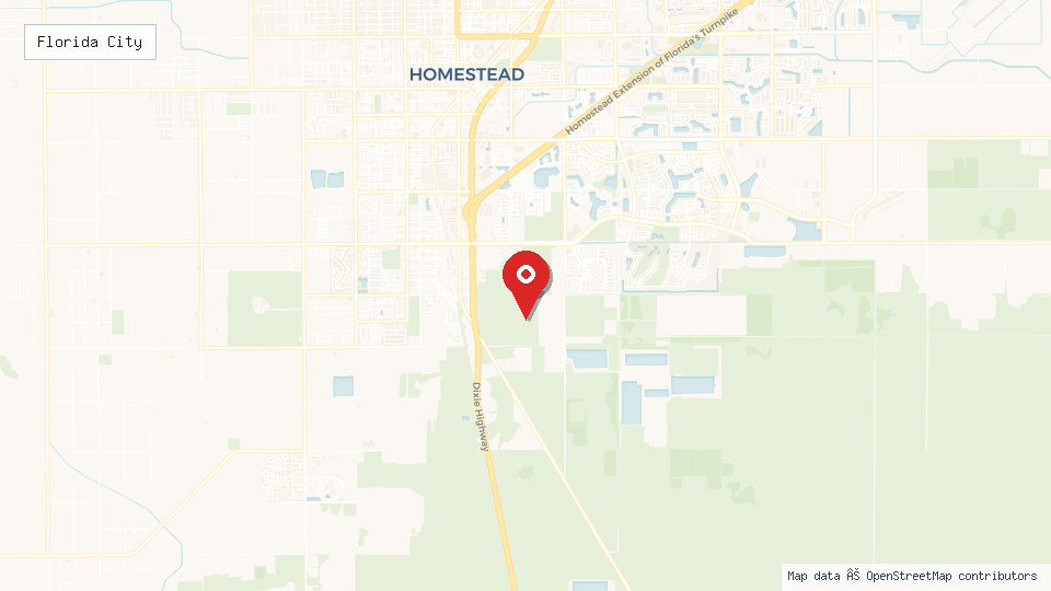 Street map of Florida City with location pin