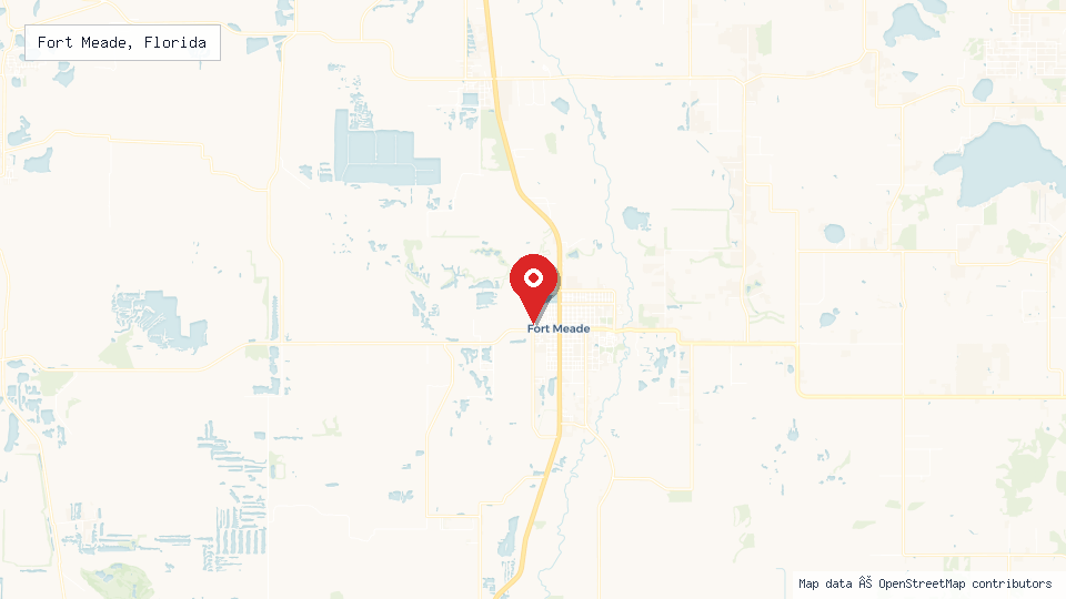 Street map of Fort Meade, Florida with location pin