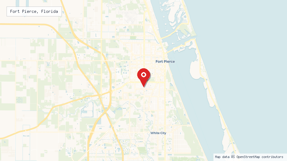 Street map of Fort Pierce, Florida with location pin