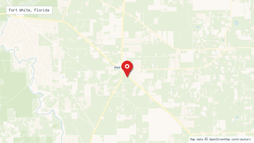 Street map of Fort White, Florida with location pin