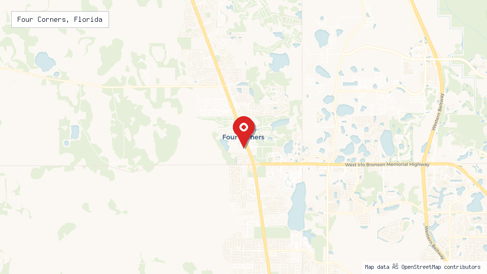 Street map of Four Corners, Florida with location pin