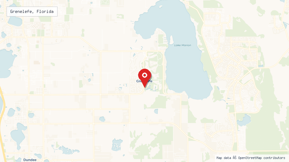 Street map of Grenelefe, Florida with location pin