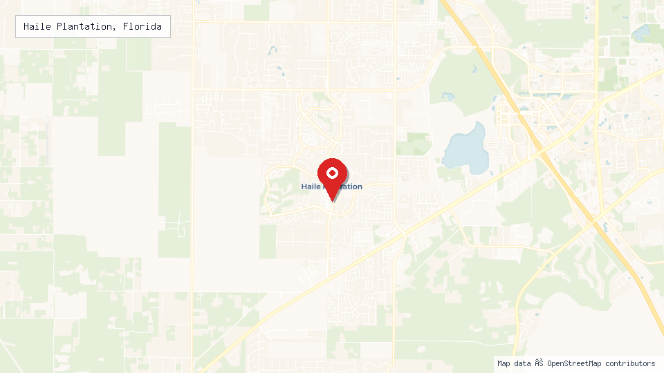 Street map of Haile Plantation, Florida with location pin