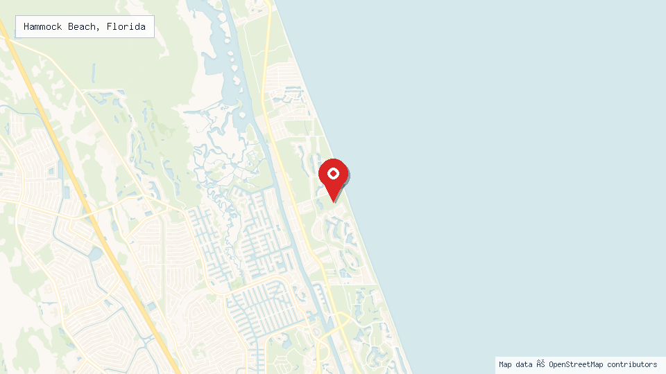 Street map of Hammock Beach, Florida with location pin