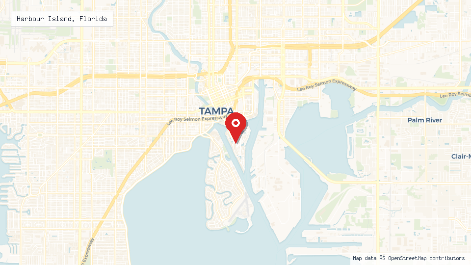 Street map of Harbour Island, Florida with location pin