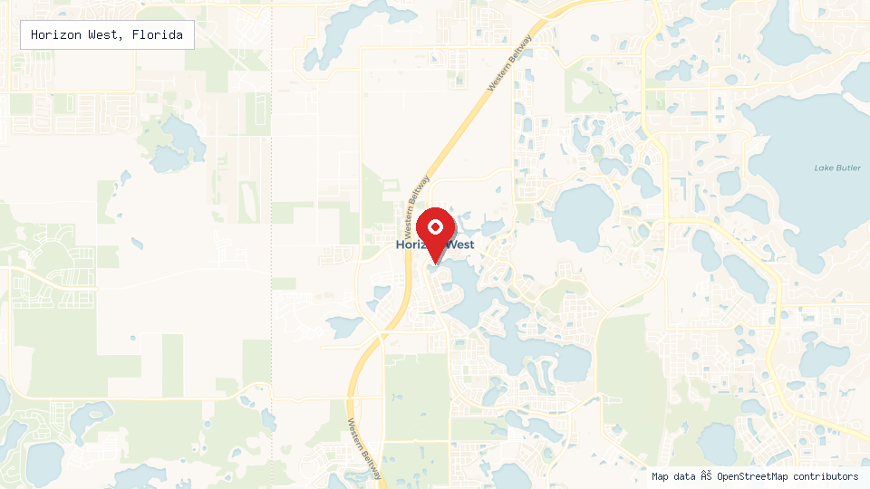 Street map of Horizon West, Florida with location pin