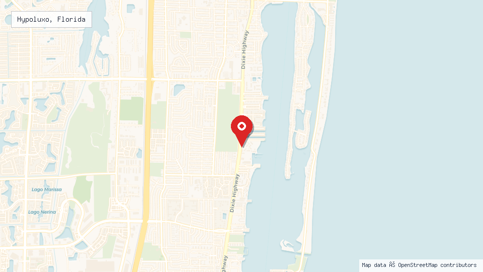 Street map of Hypoluxo, Florida with location pin