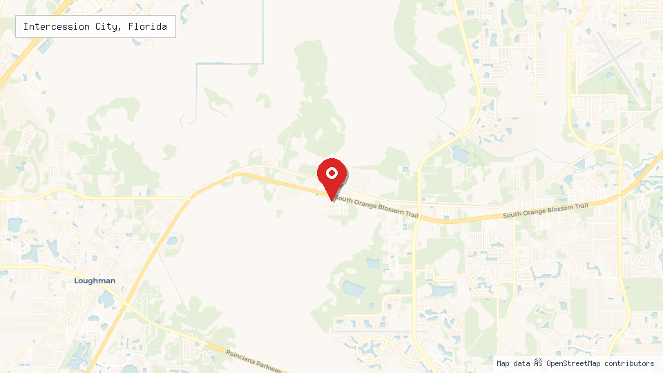 Street map of Intercession City, Florida with location pin