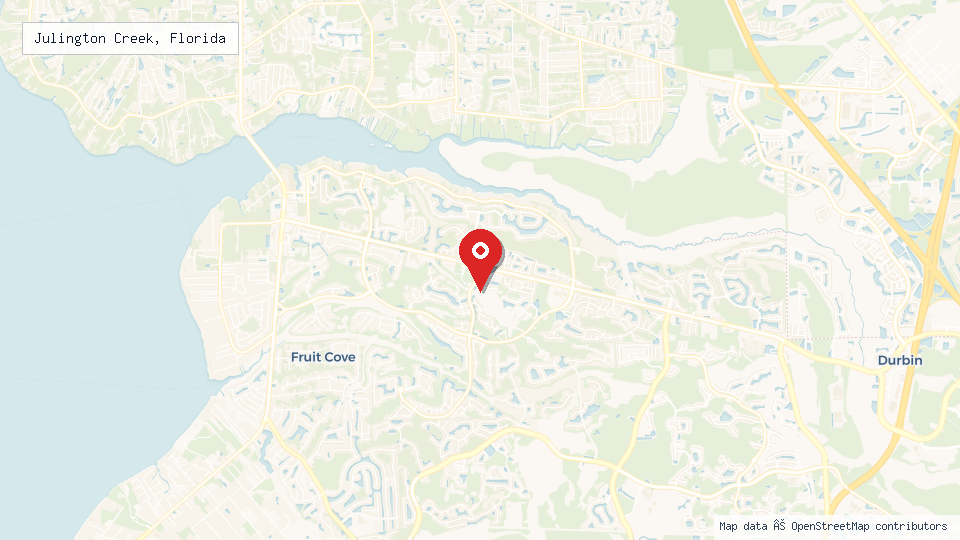 Street map of Julington Creek, Florida with location pin