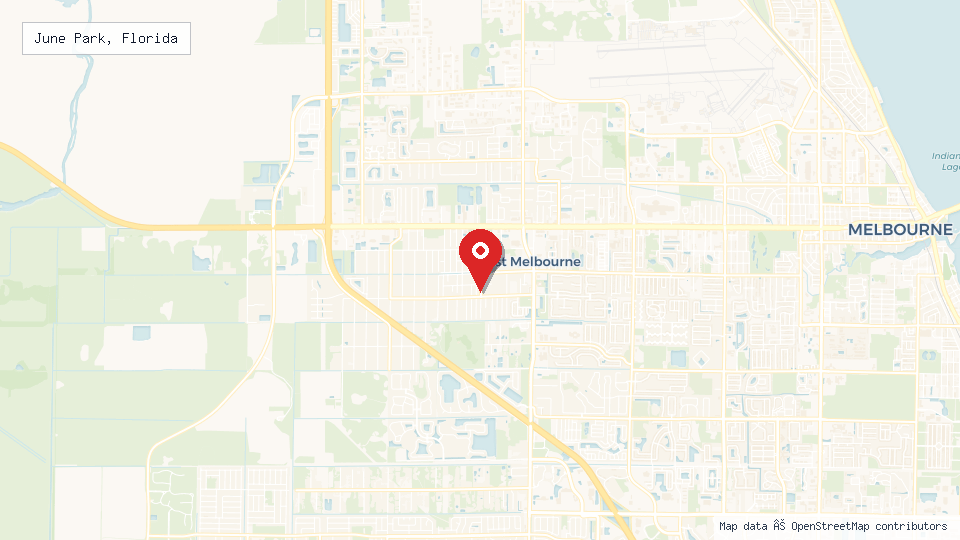 Street map of June Park, Florida with location pin