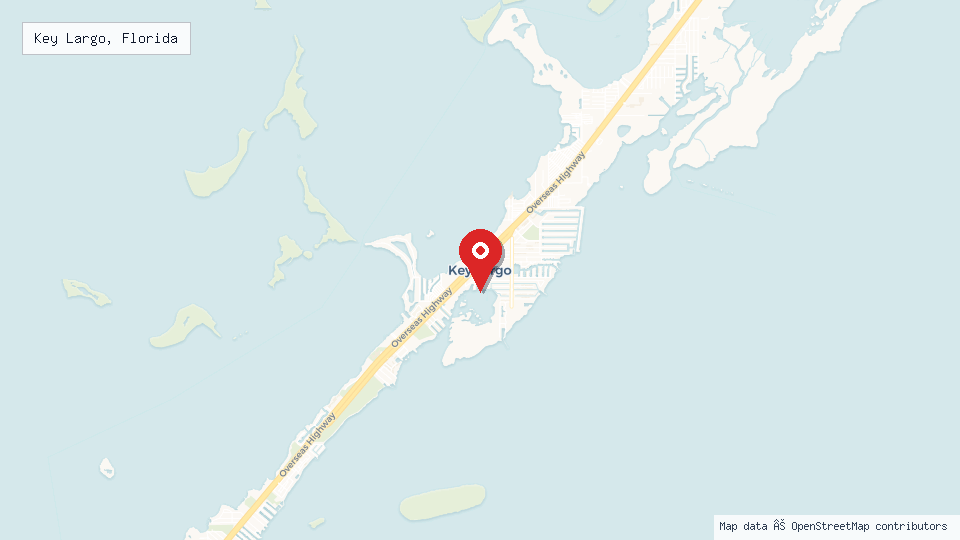 Street map of Key Largo, Florida with location pin