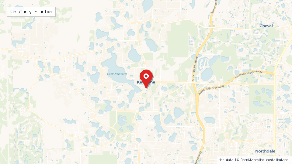 Street map of Keystone, Florida with location pin