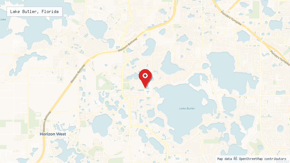 Street map of Lake Butler, Florida with location pin