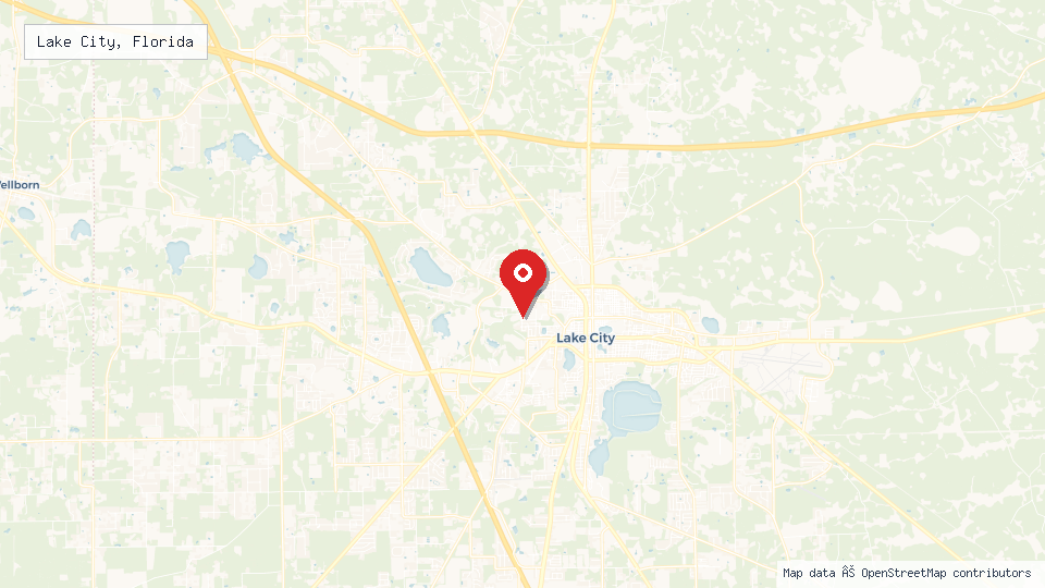 Street map of Lake City, Florida with location pin