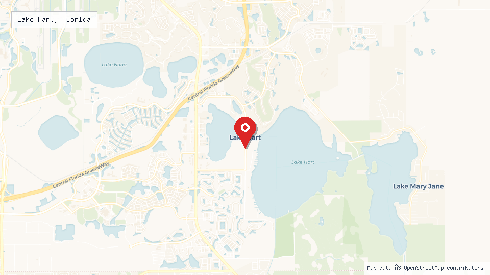 Street map of Lake Hart, Florida with location pin