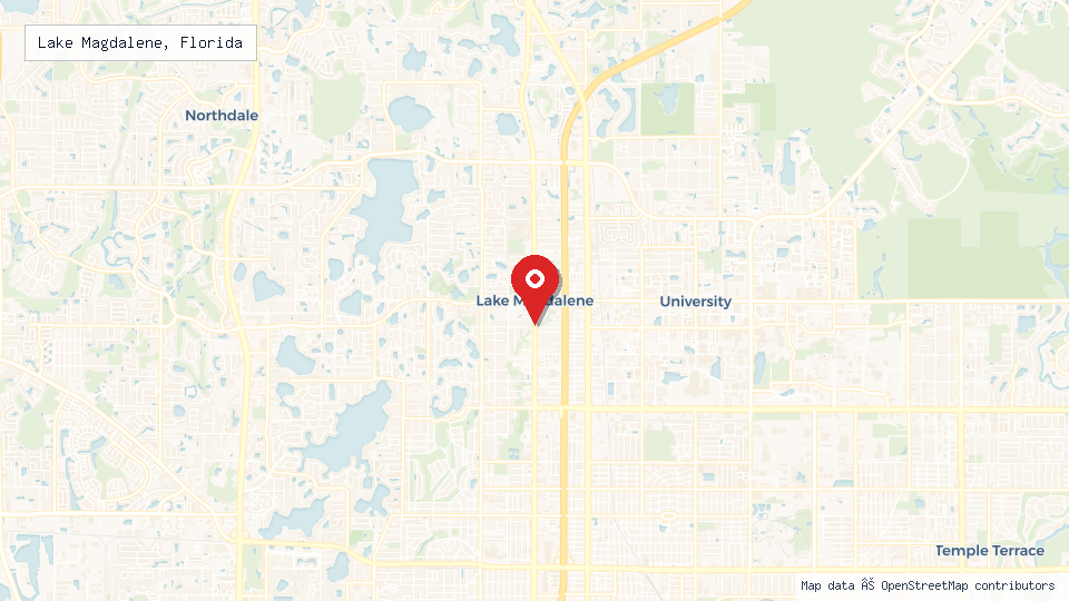 Street map of Lake Magdalene, Florida with location pin