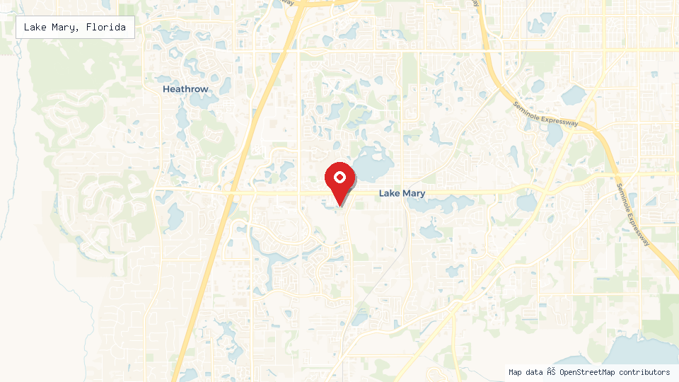 Street map of Lake Mary, Florida with location pin