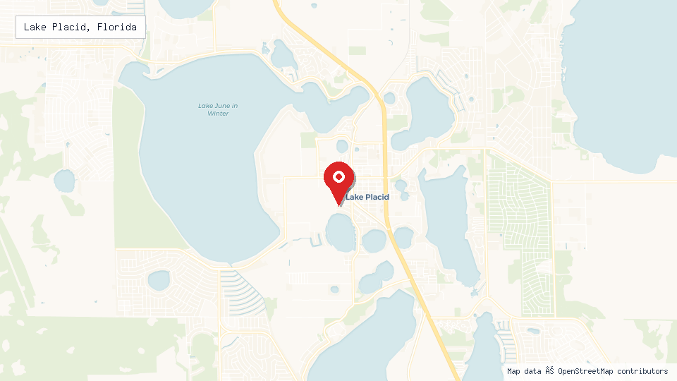 Street map of Lake Placid, Florida with location pin