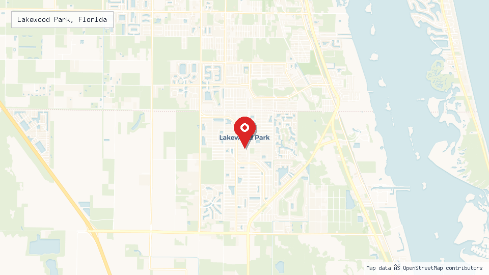 Street map of Lakewood Park, Florida with location pin