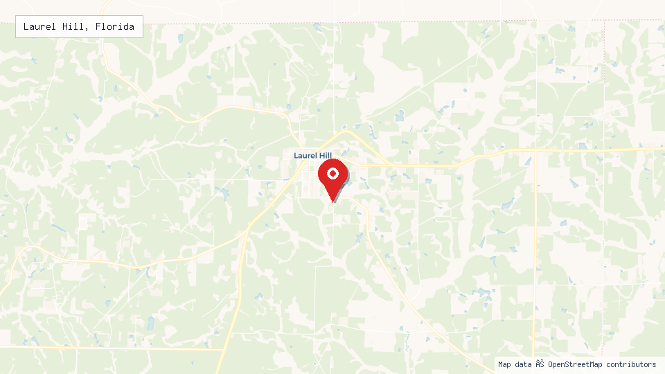 Street map of Laurel Hill, Florida with location pin