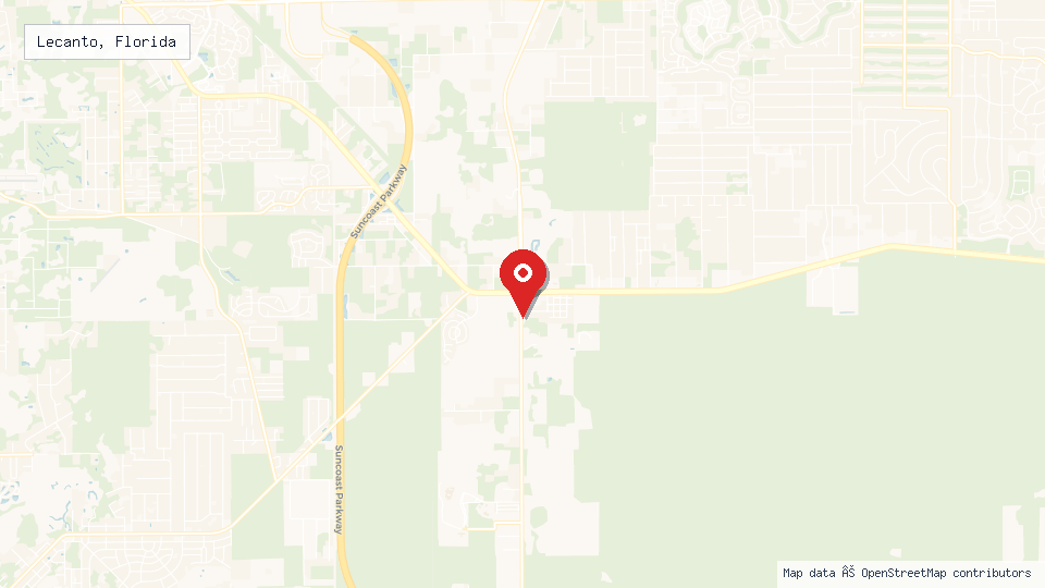 Street map of Lecanto, Florida with location pin