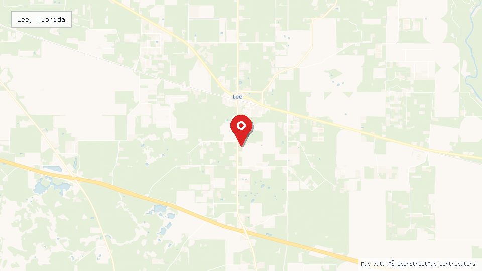Street map of Lee, Florida with location pin