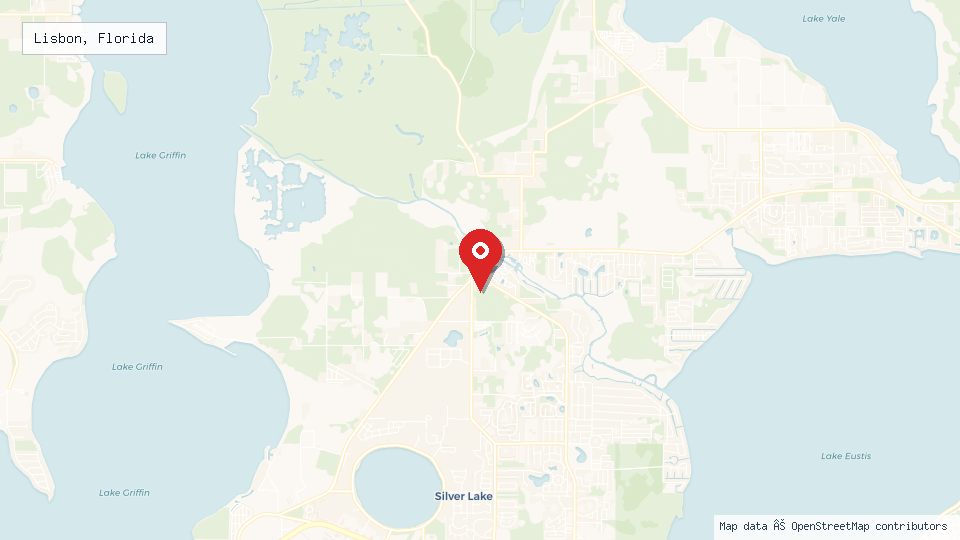 Street map of Lisbon, Florida with location pin