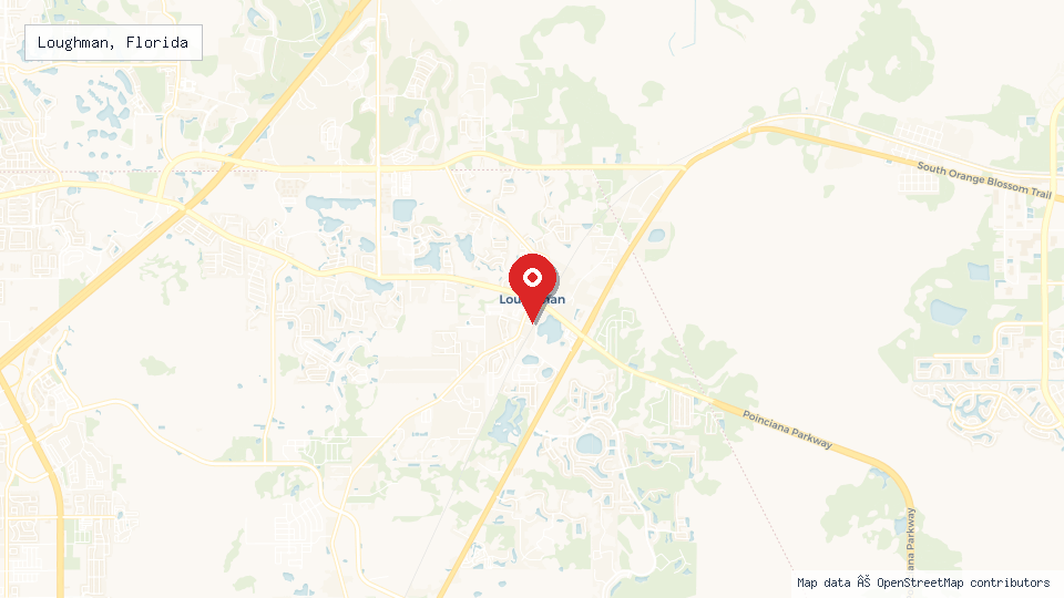 Street map of Loughman, Florida with location pin