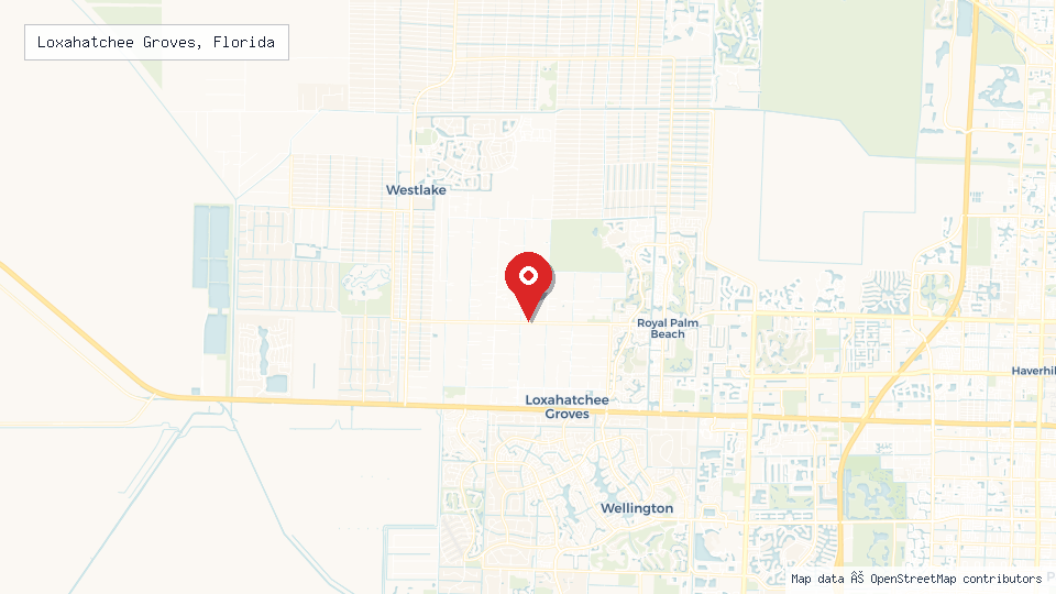 Street map of Loxahatchee Groves, Florida with location pin