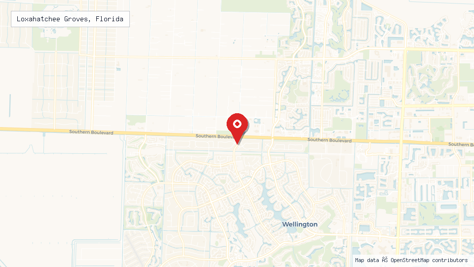 Street map of Loxahatchee Groves, Florida with location pin