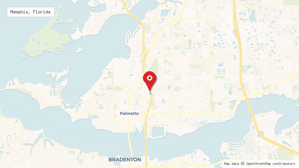 Street map of Memphis, Florida with location pin