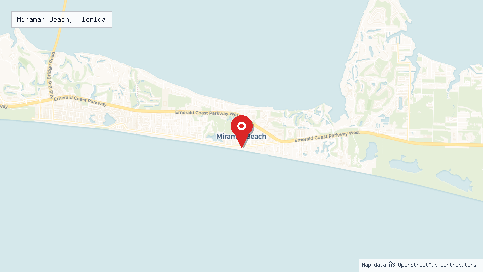 Street map of Miramar Beach, Florida with location pin