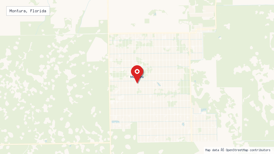 Street map of Montura, Florida with location pin