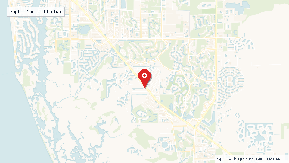 Street map of Naples Manor, Florida with location pin
