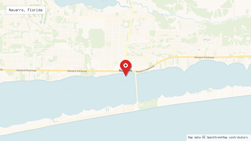 Street map of Navarre, Florida with location pin
