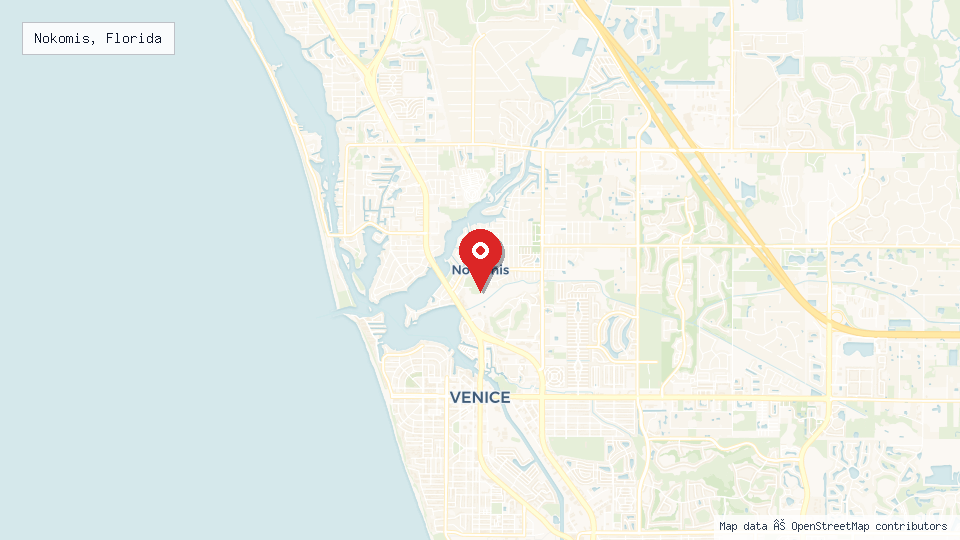 Street map of Nokomis, Florida with location pin